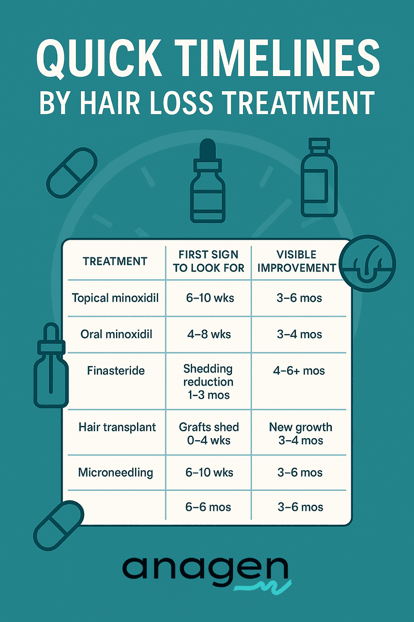 Quick Timelines by Hair Loss Treatment